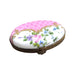 Pink Floral Box for Elegant Women Porcelain Limoges oval French Trinket Box