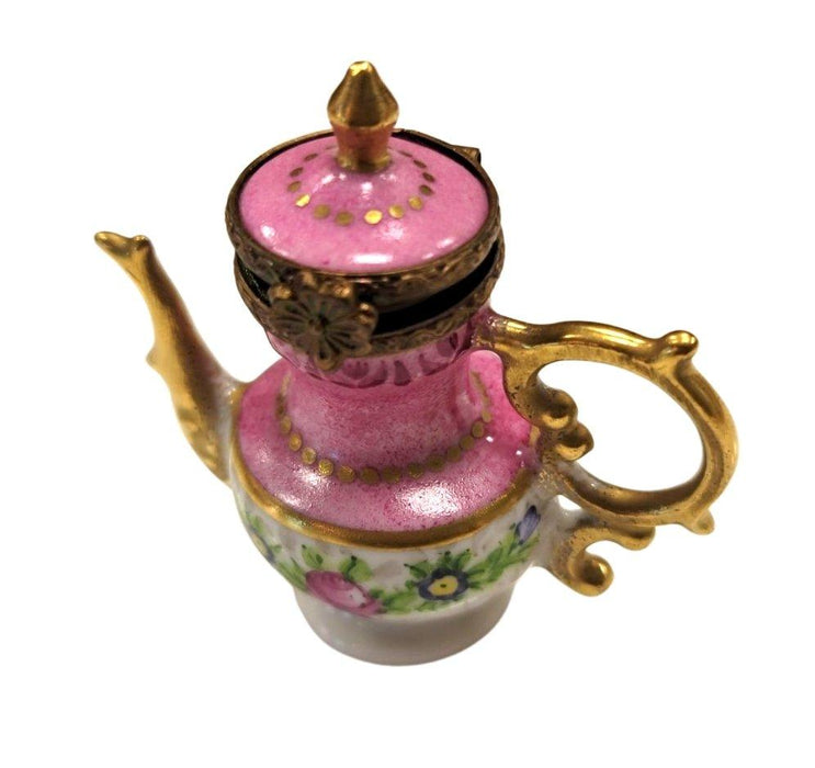 Pink French Teapot Limoges Box Porcelain Figurine-Furniture Home Limoges Boxes-CH2P235