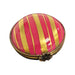 Pink Gold Striped Elegance Box for Sophisticated Decor Porcelain Limoges round French Trinket Box