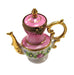 Pink Limoges Teapot Charm for Tea Lovers Porcelain Limoges China French Trinket Box