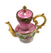 Pink Limoges Teapot Charm for Tea Lovers Porcelain Limoges China French Trinket Box