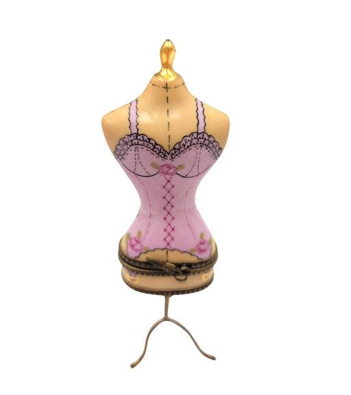 Pink Mannequin Figurine for Fashion Lovers Porcelain Limoges Fashion jewelry women shoes limoges box French Trinket Box