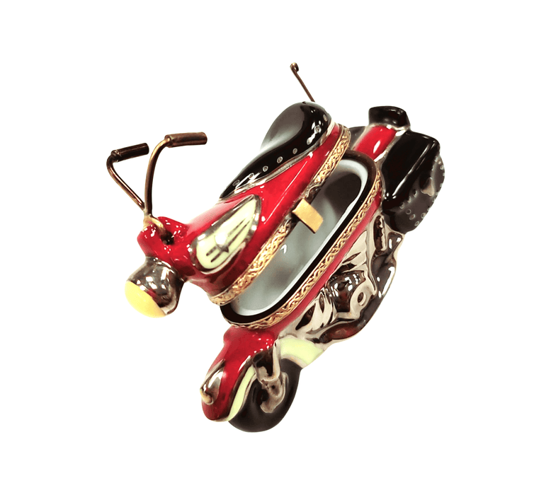 Pink Motorcycle Limoges Box for Collectors Porcelain Limoges vehicle French Trinket Box