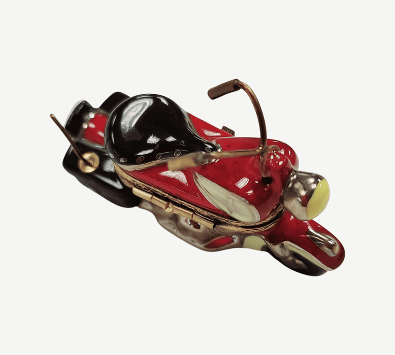 Pink Motorcycle Limoges Box for Collectors Porcelain Limoges vehicle French Trinket Box