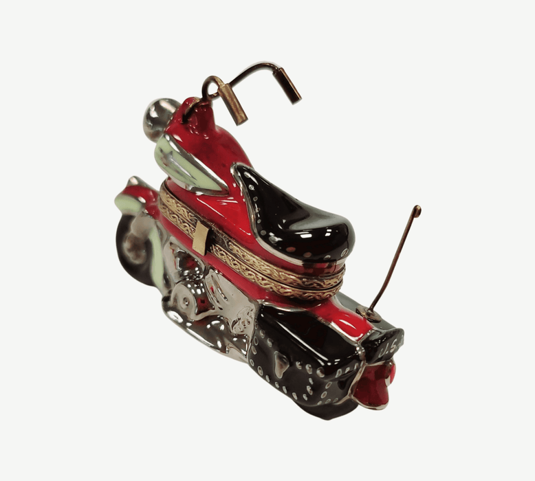 Pink Motorcycle Limoges Box for Collectors Porcelain Limoges vehicle French Trinket Box