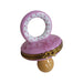 Pink Porcelain Baby Pacifier for Collectors Porcelain Limoges baby limoges box babies maternity French Trinket Box