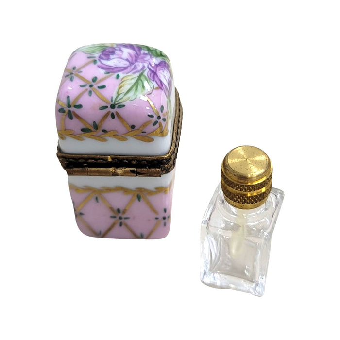 Pink Porcelain Perfume Box for Elegant Gifts Porcelain Limoges Perfume French Trinket Box