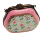 Pink Purse Flowers w Special Antiqued Brass - One of a Kind Hand Painted-purse trinket box limoges-CHPU21