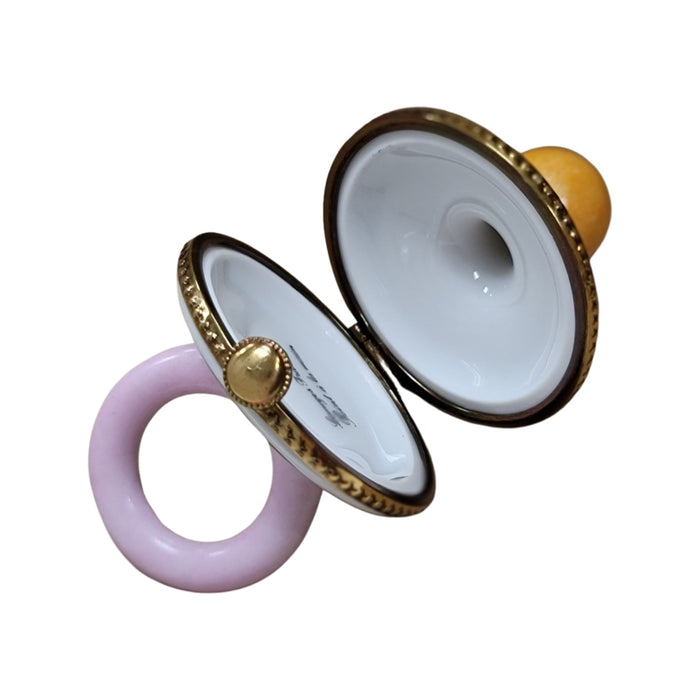 Pink Rabbit Pacifier for Baby Porcelain Limoges baby limoges box babies maternity French Trinket Box