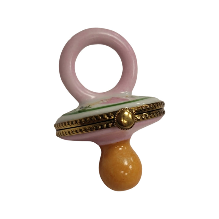 Pink Rabbit Pacifier for Baby Porcelain Limoges baby limoges box babies maternity French Trinket Box