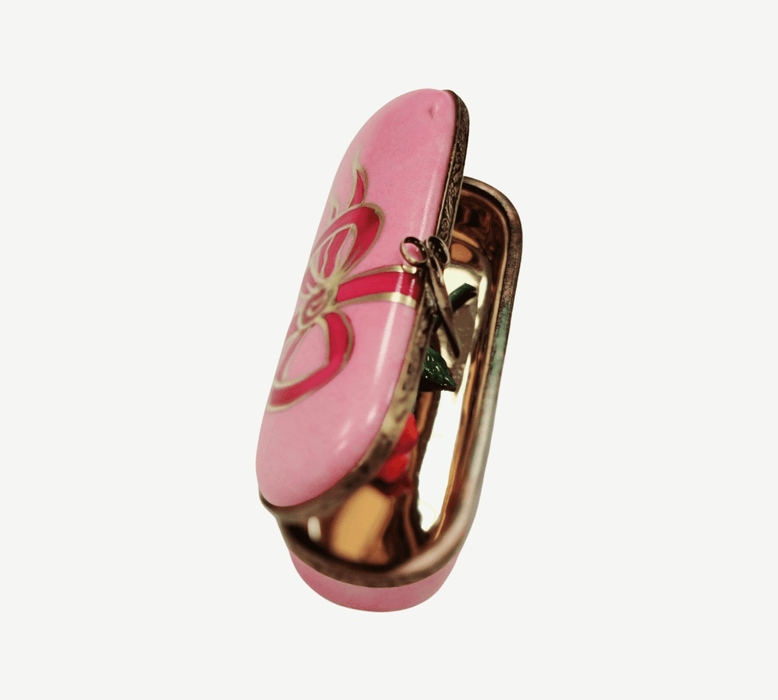 Pink Rose Trinket Box for Love Celebrations Porcelain Limoges valentine rose anniversary flower French Trinket Box