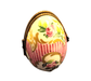 Pink Stripes Egg Frame for Elegant Decor Porcelain Limoges egg French Trinket Box