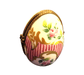 Pink Stripes Egg Frame for Elegant Decor Porcelain Limoges egg French Trinket Box