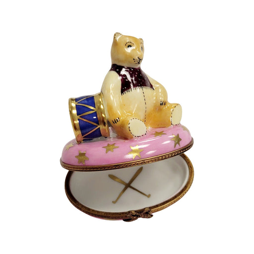 Pink Teddy Bear Keepsake for Child's Gift Porcelain Limoges Teddy xmas French Trinket Box