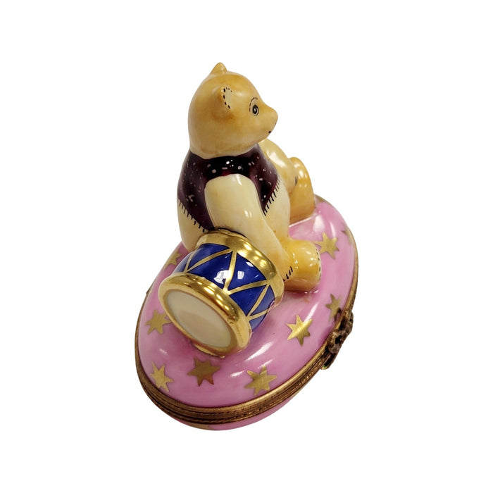 Pink Teddy Bear Keepsake for Child's Gift Porcelain Limoges Teddy xmas French Trinket Box