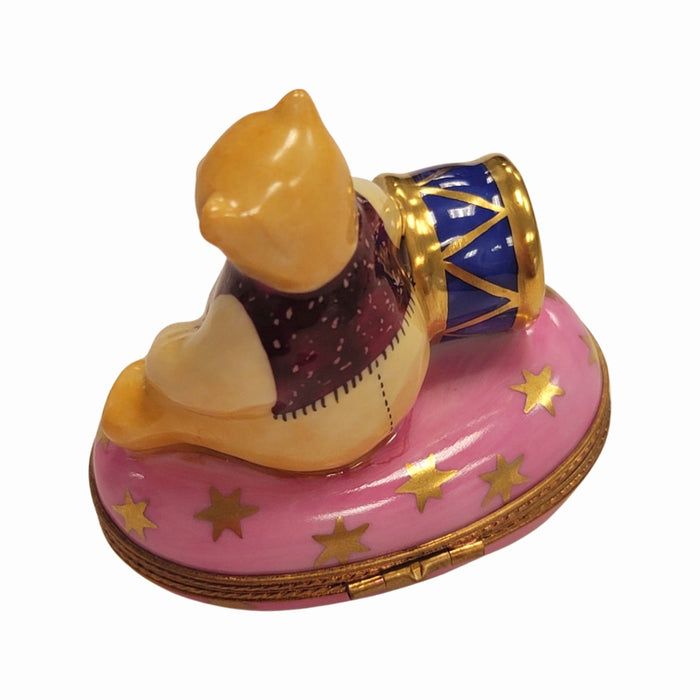 Pink Teddy Bear Keepsake for Child's Gift Porcelain Limoges Teddy xmas French Trinket Box