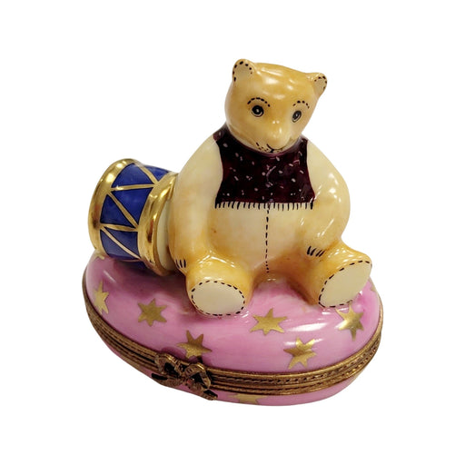 Pink Teddy Bear Keepsake for Child's Gift Porcelain Limoges Teddy xmas French Trinket Box
