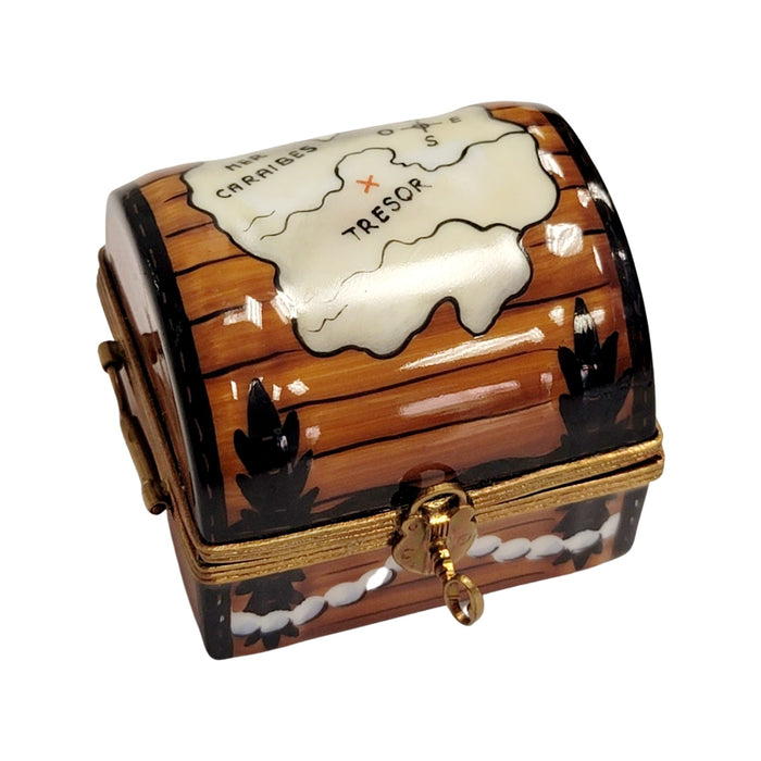 Pirate Treasure Chest Trunk Limoges Box Porcelain Figurine-Home fairy-CH2P258