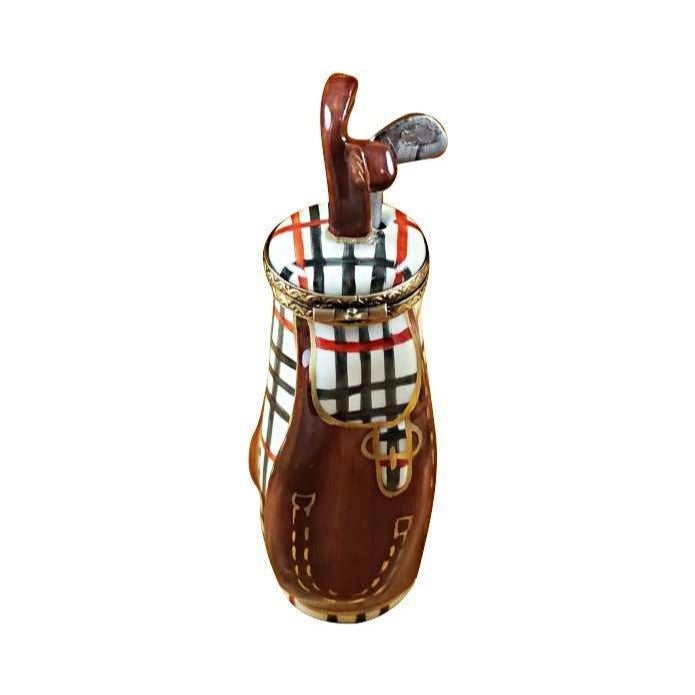 Plaid Golf Bag with Removable Club for Golfers Limoges box, an heirloom-quality piece for collectors