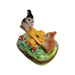Playful Rabbit See-Saw Delight for Animal Lovers Porcelain Limoges rabbit mice mouse French Trinket Box