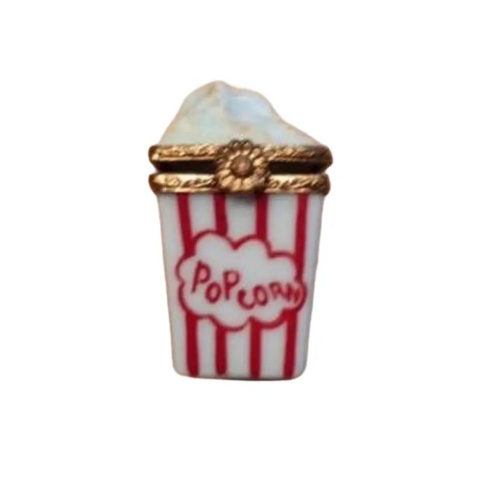 Popcorn Limoges Box for Collectors Porcelain Limoges Food Carnival French Trinket Box
