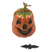 Jack-O-Lantern Pumpkin w Bat Trinket for Halloween Enthusiasts Authentic Limoges Box