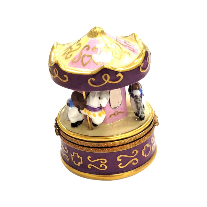 Purple Carousel Limoges Box for Collectors Porcelain Limoges Carnival French Trinket Box