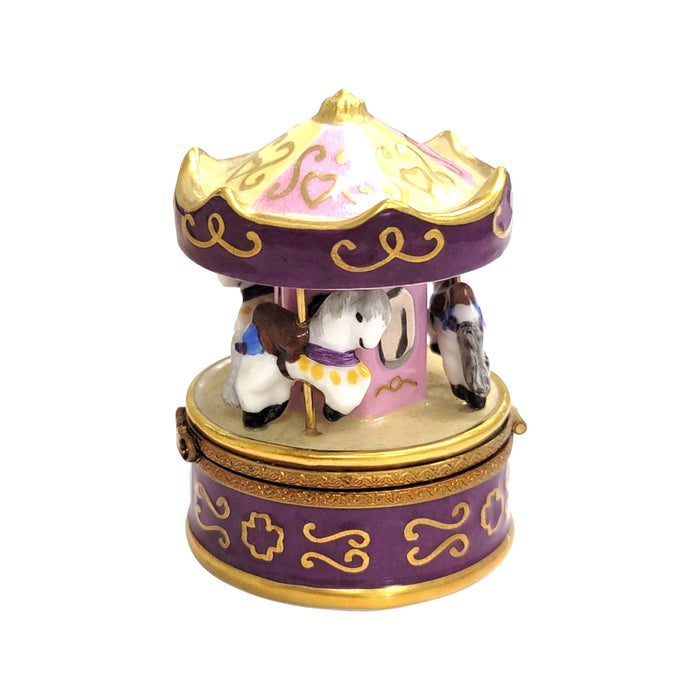 Purple Carousel Limoges Box for Collectors Porcelain Limoges Carnival French Trinket Box