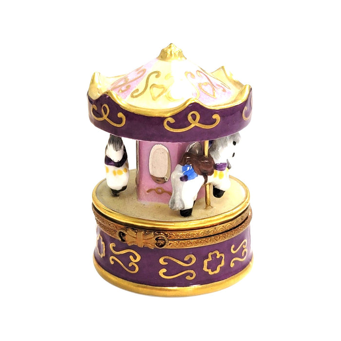 Purple Carousel Limoges Box for Collectors Porcelain Limoges Carnival French Trinket Box