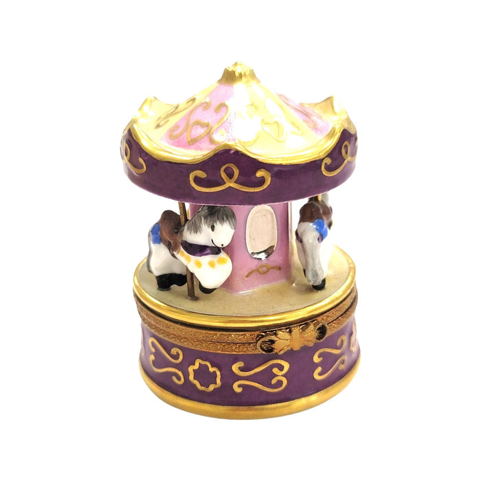 Purple Carousel Limoges Box for Collectors Porcelain Limoges Carnival French Trinket Box
