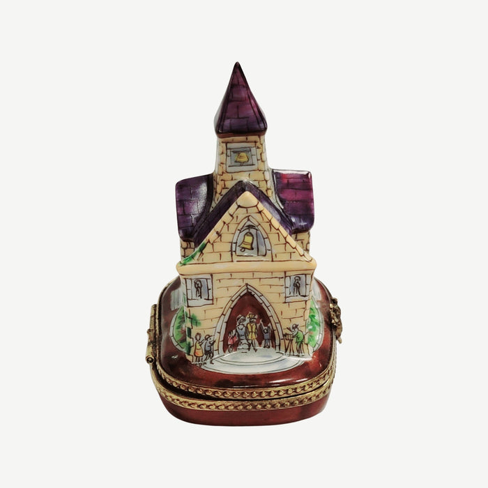 Purple Cathedral Church Limoges Box for Collectors Porcelain Limoges Christian Wedding French Trinket Box