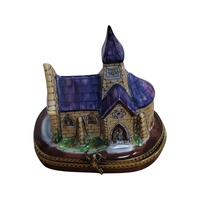 Purple Cathedral Church Limoges Box for Collectors Porcelain Limoges Christian Wedding French Trinket Box