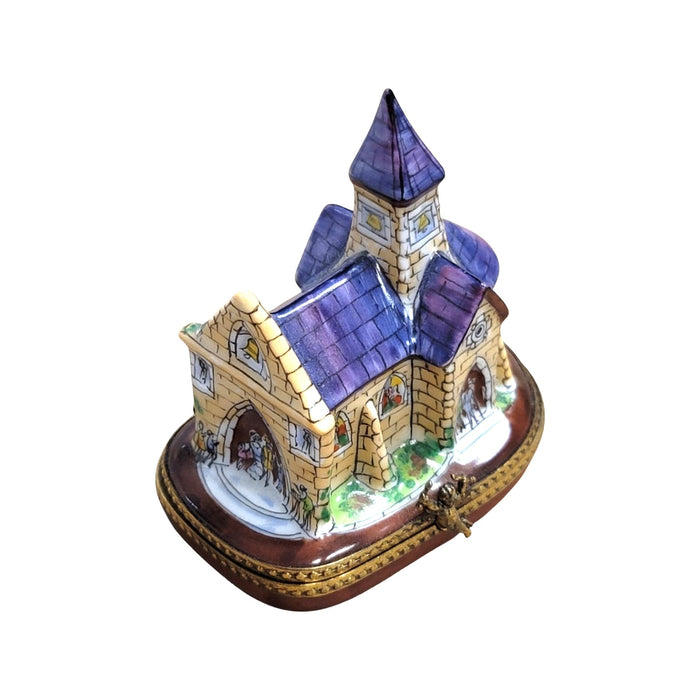 Purple Cathedral Church Limoges Box for Collectors Porcelain Limoges Christian Wedding French Trinket Box