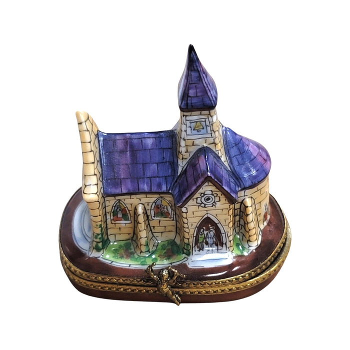 Purple Cathedral Church Limoges Box Porcelain Figurine-Religion Wedding-CH3S347