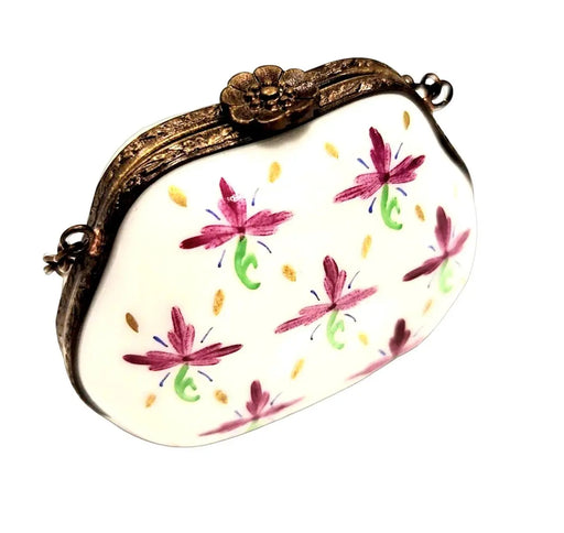Floral Purse Limoges Box for Collectors Porcelain Limoges purse trinket box limoges French Trinket Box