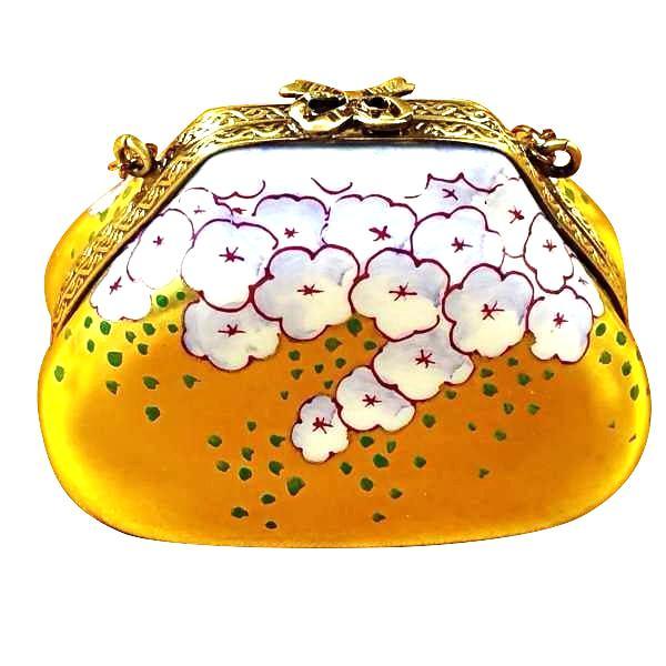 Purse Hydrangea Limoges Box for Elegant Gifting Porcelain Limoges purse trinket box limoges French Trinket Box
