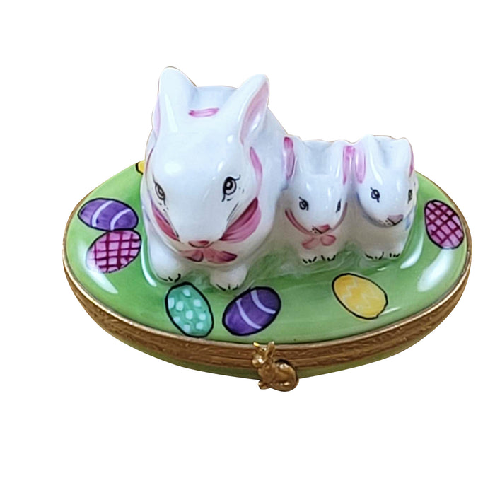 White easter rabbit with babies