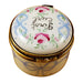 Round Blue First Curl Limoges Box Baby Keepsake Gift Authentic Limoges Box