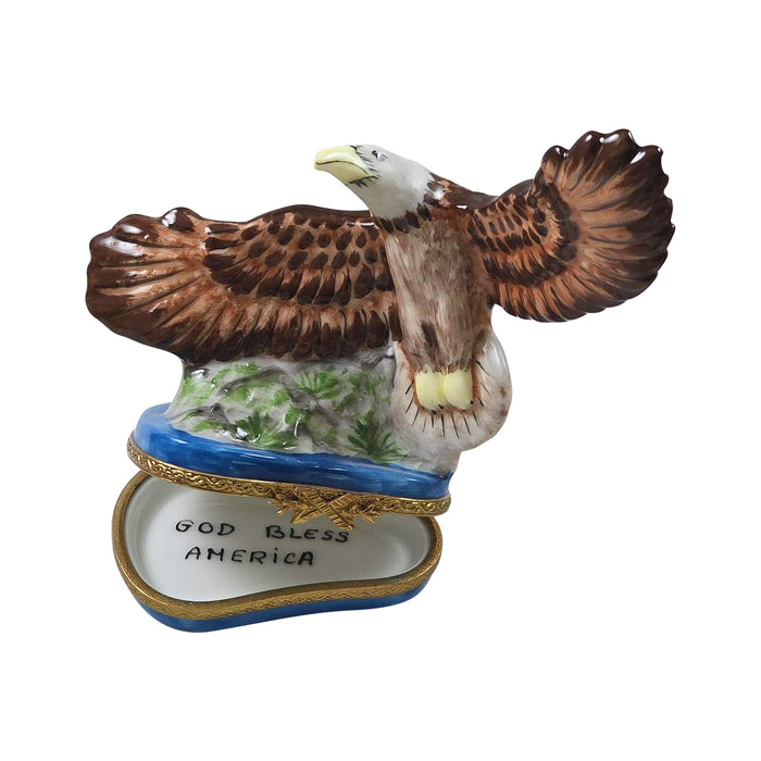 Bald Eagle Limoges Box for Nature Lovers Porcelain Limoges wild bird united states French Trinket Box