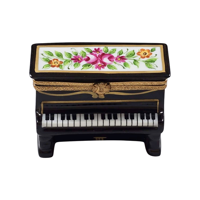 Floral Piano Gift for Music Lovers Porcelain Limoges music French Trinket Box