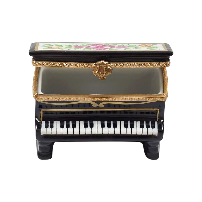 Floral Piano Gift for Music Lovers Porcelain Limoges music French Trinket Box