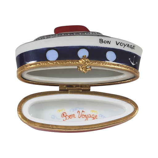 Cruise Ship Limoges Box for Travel Enthusiasts Porcelain Limoges Boat travel French Trinket Box