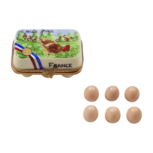 Charming Egg Carton for Collectors Porcelain Limoges food French Trinket Box