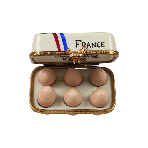 Charming Egg Carton for Collectors Porcelain Limoges food French Trinket Box