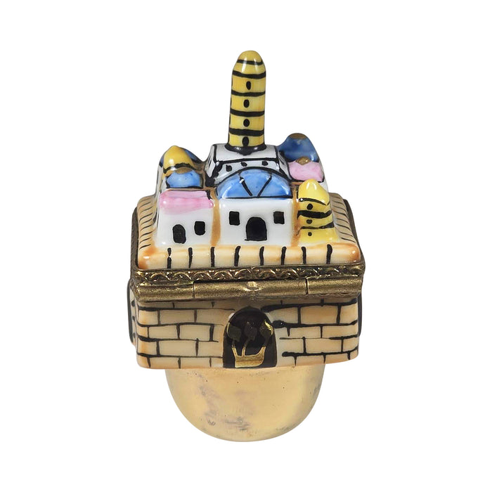 Jerusalem Dreidel for Jewish Collectors Porcelain Limoges jewish French Trinket Box