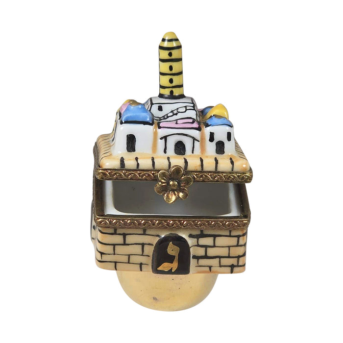 Jerusalem Dreidel for Jewish Collectors Porcelain Limoges jewish French Trinket Box