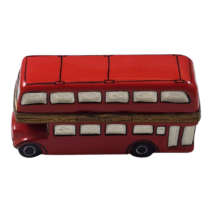 London Double Decker Bus for Collectors Porcelain Limoges world travel vehhicle French Trinket Box