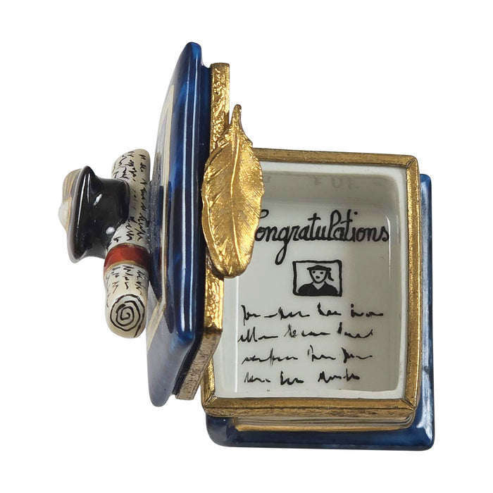 Graduation Book Keepsake for Celebratory Moments Porcelain Limoges graduation French Trinket Box