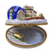 Snowy Train Village Limoges Box Porcelain Limoges xmas theme vehicle French Trinket Box
