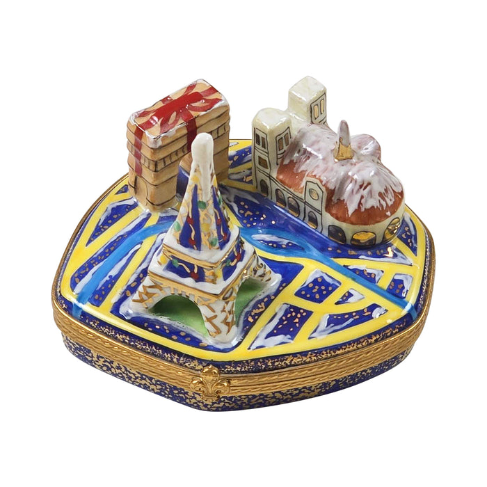 Paris Monuments Limoges Box for Christmas Porcelain Limoges Paris France xmas theme French Trinket Box
